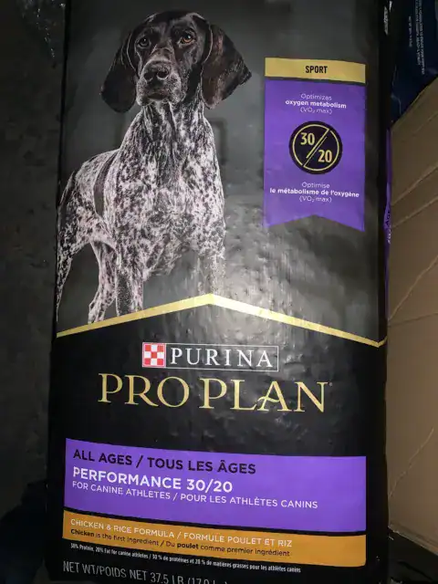 Purina Pro Plan dog food.