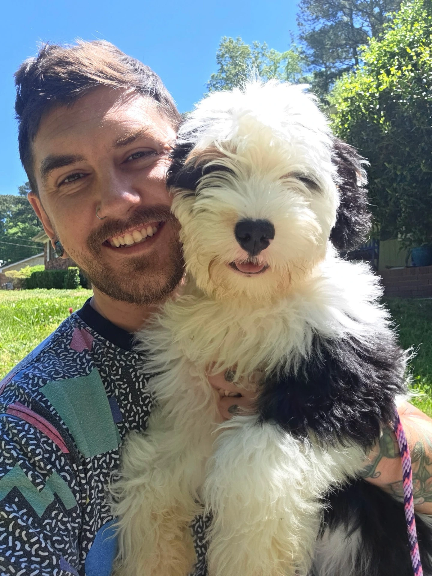 Colton holding Eclipse for a family picture