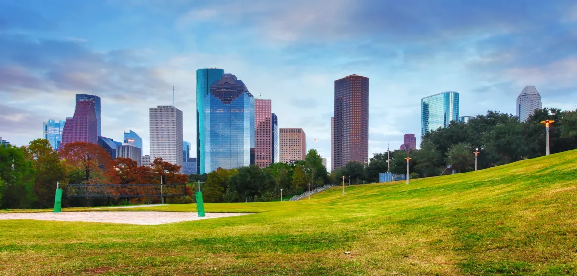 Park view of Houston Texas