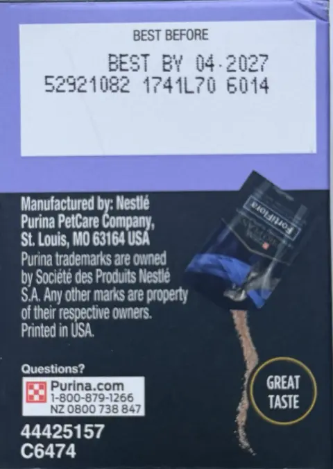 Expiration date on Purina Pro Plan probiotic for canines.