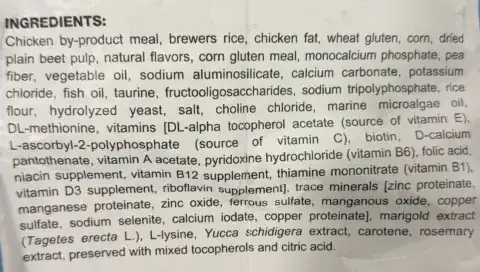 Royal Canin dog food label