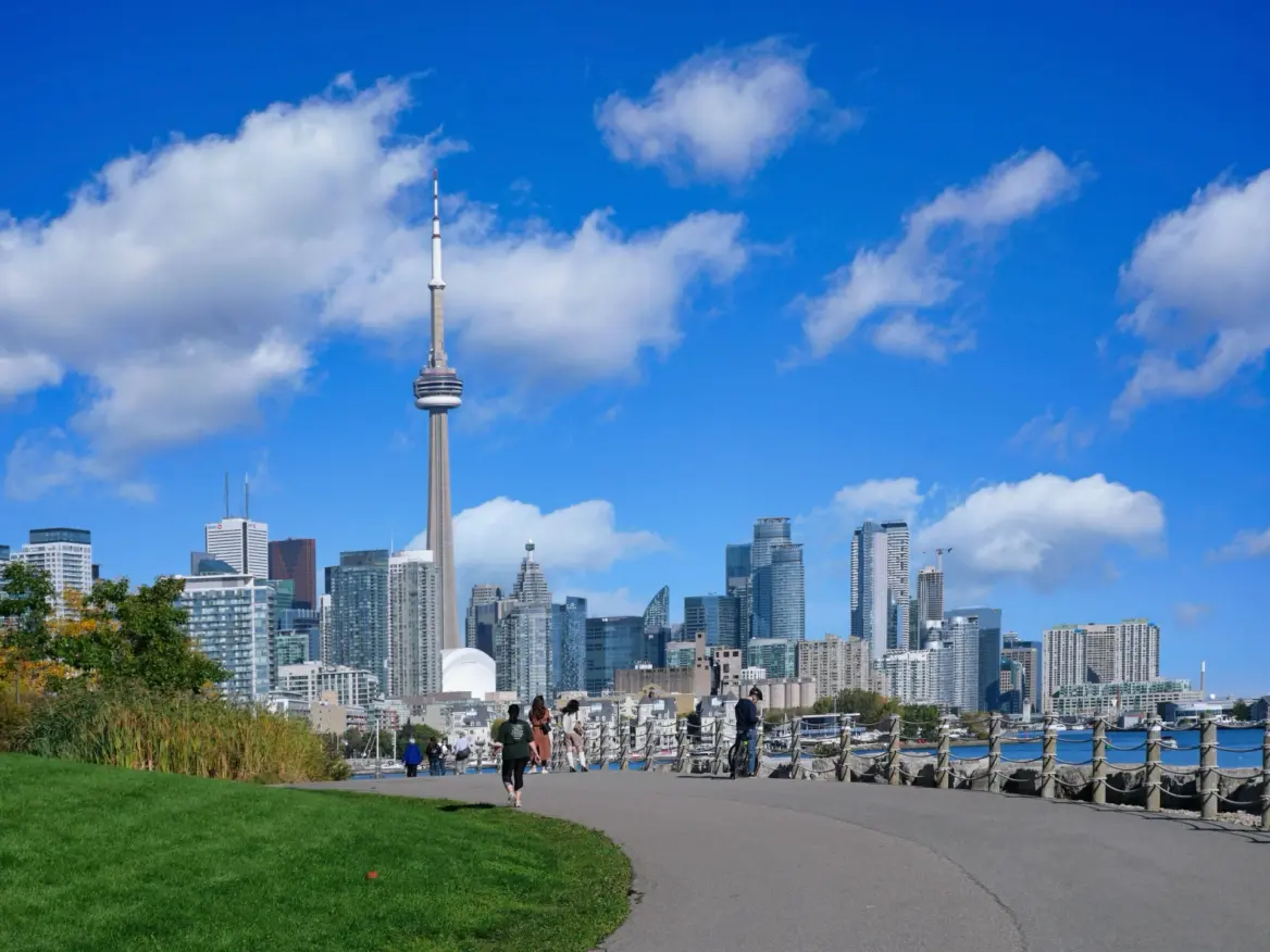 Walking path around Toronto's skyline.